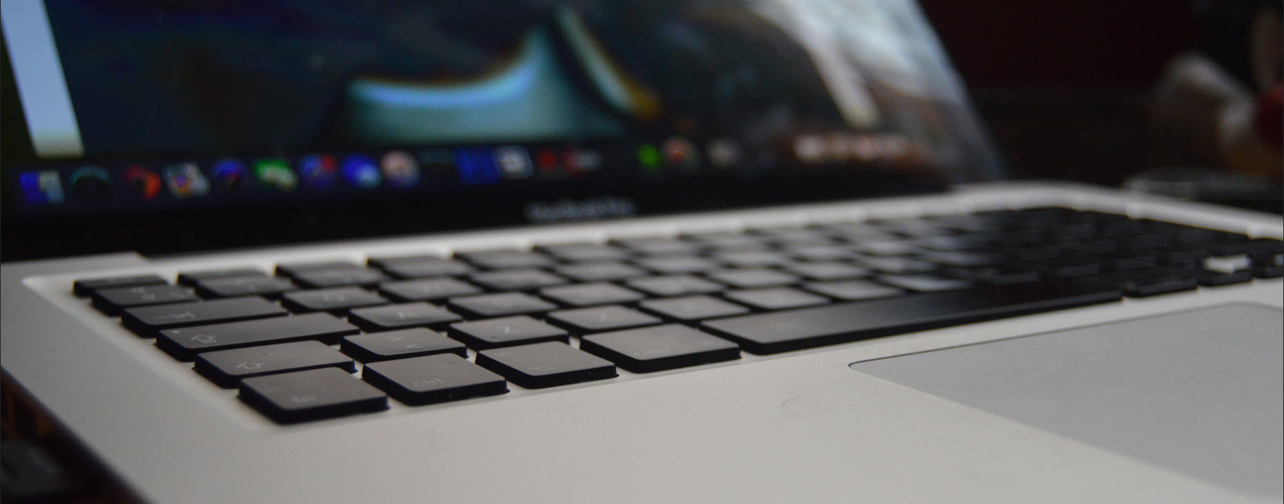 Close-up of a laptop keyboard representing web design work